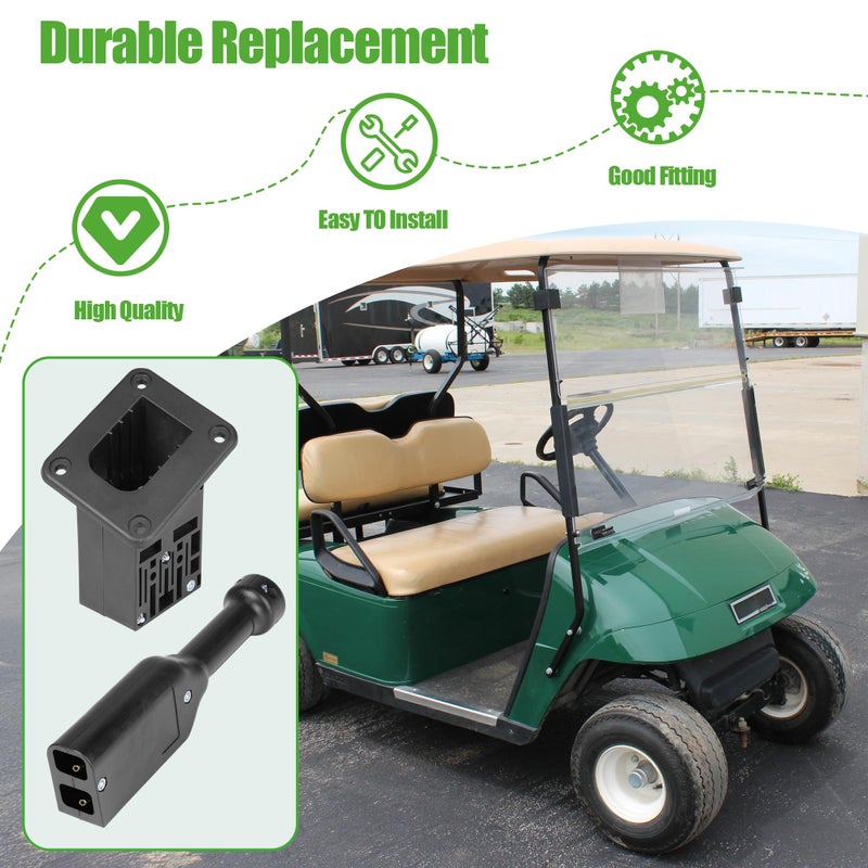 10L0L Golf Cart 36V PowerWise Charger Receptacle and Handle Plug, Charger Socket for EZGO TXT Medalist Golf Carts 1996 & Up 73345-G01 73063-G01 - Image 3